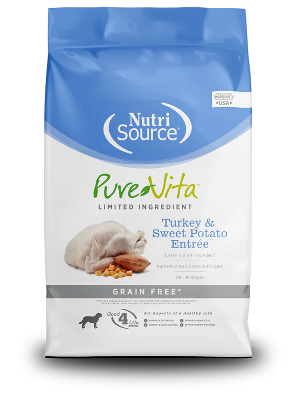 NutriSource® Pure Vita™ Turkey & Sweet Potato Entrée Grain Free Limited Ingredient Dog Food