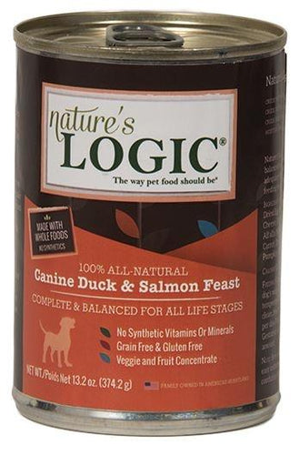 Nature's Logic Canine Grain Free Duck and Salmon Feast Canned Dog Food ...