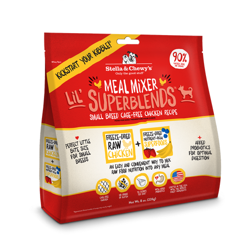 Stella & Chewy's Meal Mixer Lil' SuperBlends Small Breed Grain Free Chicken Recipe Freeze Dried Raw Dog Food Topper