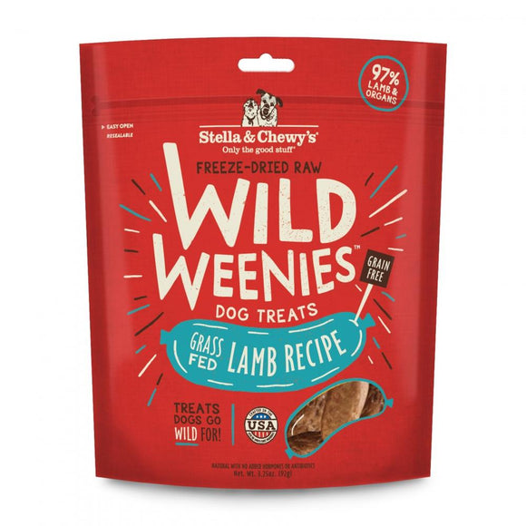 Stella & Chewy's Wild Weenies Grain Free Lamb Recipe Freeze Dried Raw Dog Treats