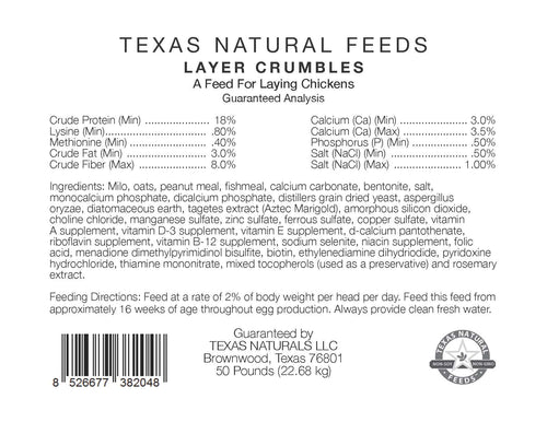 Texas Natural Feeds Layer Crumbles